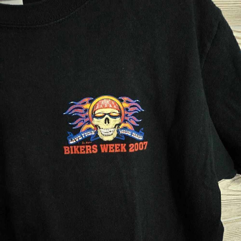 Bikers Week Ocean City Vintage 2007 Skull Tshirt Mens SZ M - Picture 3 of 5